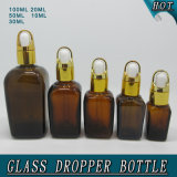 Hot Selling Square Amber Glass Essential Oil Dropper Bottle