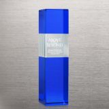 Personalized Block Tower Blue Crystal Trophy (75356)
