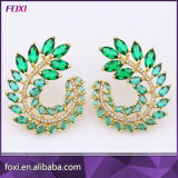 18K Gold Plated Crystal Grandes Brincos Earring