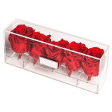 Waterproof Clear Rose Packing Box 5 Holes Flower Storage Rose Box Acrylic