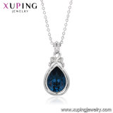 43831 Xuping Water Drop Shape Crystals From Swarovski White Gold Plated Chain Necklace