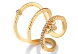 Simple Rings for Women Valentine Present Fashion CZ Crystal Gold Color Ring Cubic Zirconia Promise Jewelry