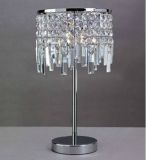 Metal Table Lamp with Crystal Shade (WHT-307)