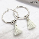 Fashion Jewelry White Thread Tassels Earrings for Women