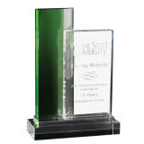 Green Simple Crystal Trophy.