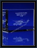 Crystal 3D Laser Etched Helicopter for Airforce Souvenir Gift