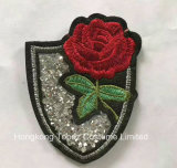 Top Quality Navy Style Shield Series Rose Hotfix Pointback Rhinestone Iron on Patches (EP-02)