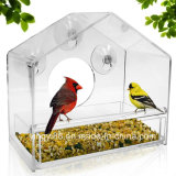 Garden Acrylic Window Bird Feeder with Removable Sliding Tray and Suction Cups