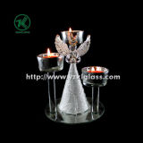 Single Color Glass Candle Set with Three Posts (KL131120-8)