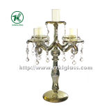 Glass Candle Holder with Five Posts by BV (10*23.5*22.5)