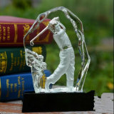 Hot Sale3d Engraving Iceberg Crystal Glof Trophy (ks04210)