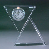 Moder Crystal Glass Table Clock Watch