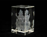 3 Inches Crystal Ganesha on Lotus for Hindu Souvenir (R3016)