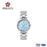 Blue Dial Sapphire Crystal Stainless Steel New Design Girls Watch