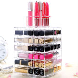 Spinning Lipstick Tower Premium Acrylic Rotating Lipgloss Holder Makeup Organizer