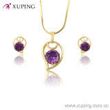Xuping Wholesale Women Fashionable Gold- Plated Crystal Jewelry Set -61329