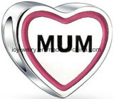 Mum Heart Bead Fits in Charm Bracelet