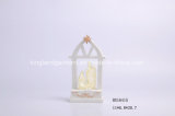 Christmas White Ceramic Window Crystal Nativity Set with LED Tealight