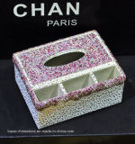 Rose Color Crystal Diamond Napkin Tissue Box Household Car Rhinestone Napkin Box (TB-015 Rose)