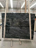 Italian Black Marble Golden Vein Marble for Tiles, Flooring, Countertops
