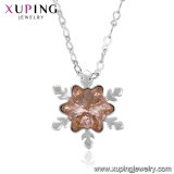 43137 Xuping Christmas Gift Crystals From Swarovski Snowflake Shape Pendant Necklace Jewelry