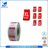 Promotional Color Clothing Size Labels Stickers