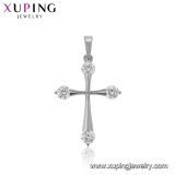 33840 Xuping Elegant Rhodium Imitation Heart-Shaped CZ Zircon Jewelry Pendant Necklace