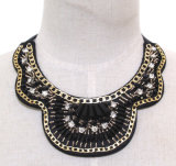 Lady Fashion Black Beaded Crystal Collar Necklace Costume Jewelry (JE0185)