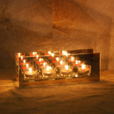 Glass Tea Candle Holders with Mirror Reflected