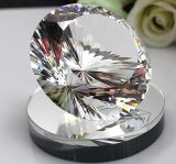 80mm 100mm Machine Cut Crystal Diamond with Mirror Base Stand