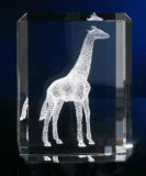 Crystal Figurine with Horse Image