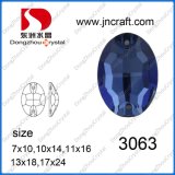 Flat Back Oval Glass Stone with Two Hole (DZ-3063)