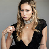 New Vogue Full Drill Flower Crystal Collar Necklace