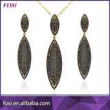 Foxi Jewelry Micro Pave Brass Earring and Pendant Set