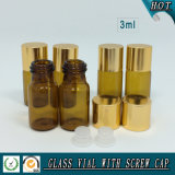 3ml Small Amber Glass Essential Oil Vial with Aluminum Cap