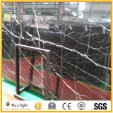China Cheapest Black Nero Marquina Marble Slabs/Nero Marquina Marble Tiles