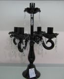 Painting Black Glass Candle Holder with Five Poster
