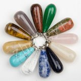 Mix Color Natural Stone Pendants Crystal Pillar Charms