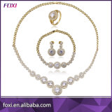 Luxury Women Zircon Stone African Jewelry Gold Plating Bridal Necklace Set