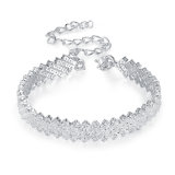Silver Plated Jewelry Magnetic Woman Jewelry Rhinestone Crystal Bracelet