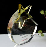 High Quality Optical Star Crystal Glass Shield Trophy Award