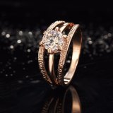 Rose Gold Color Anelli Flower Ring Bague Engagement Anillos Ring