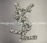 Top Quality Customize Stickers Hotfix Shining Pointback Rhinestone Stickers Iron on Letter Patches (HF-YSL)