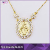 Brass CZ Gold Plating Zirconia Jewelry Necklace with Chain