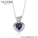 43810 Xuping Wholesale Heart Shape Crystals From Swarovski Rhodium Color Gold Plated Necklace