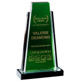 Green Trapezoidal Crystal Trophy.