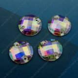 Ab Color Round Sew on Stones Strass