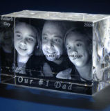 3D Laser Engraving Blank Crystal Glass Block Cube for Souvenir