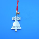 Silver Metal Custom Bell Shaped with Red Ribbon