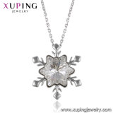 Necklace-00415 Xuping Snowflake Shape Crystals From Swarovski Simple Gold Chain Necklace